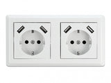 DeLOCK 11475 stikkontakt CEE 7/3 + USB Hvid