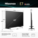 Hisense 43E7Q 109,2 cm (43") 4K Ultra HD Smart TV Wi-Fi Sort