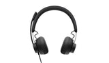 Logitech Zone Wired UC Headset Ledningsført Opkald/musik USB Type-C Grafit