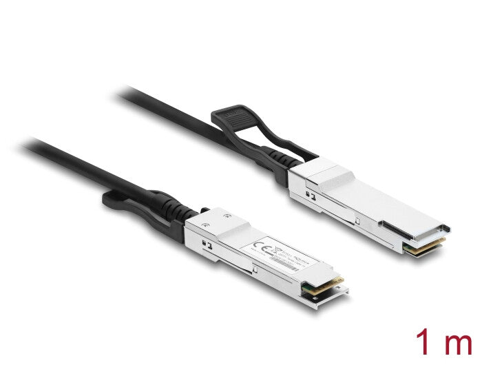 DeLOCK 87551 InfiniBand og fiberoptisk kabel 1 m QSFP28 Twinax Sort