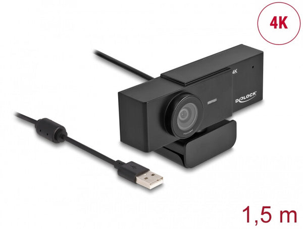 DeLOCK 96400 webcam 8 MP 3840 x 2160 pixel USB 2.0 Sort