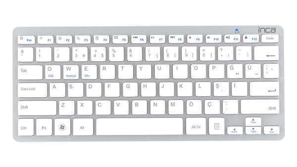 Inca IBK-569BT tastatur Hjem Bluetooth Metallic, Sølv