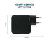 Mobilis Charger 100W 2USB C 1USBA GaN cable 100W Laptop, Smartphone, Tablet Sort Vekselstrøm Indendørs