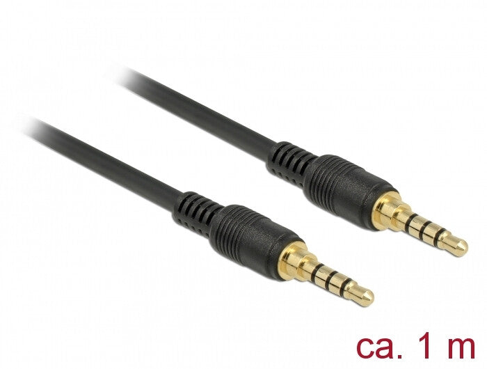 DeLOCK 85595 lydkabel 1 m 3.5mm Sort