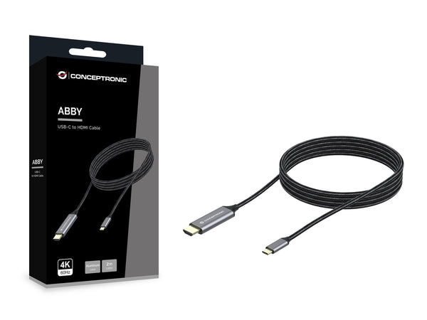 Conceptronic ABBY10G videokabel adapter 2 m USB Type-C HDMI Grå
