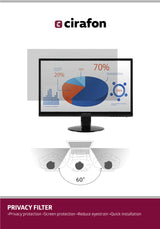 Cirafon DPF23.8-9 antirefleks skærm 60,5 cm (23.8") Monitor Rammeløst display privatlivsfilter