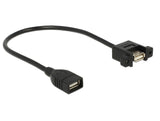 DeLOCK 0.25m 2xUSB2.0-A USB-kabel USB 2.0 0,25 m USB A 0,48 Gbit/sek. Sort
