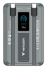 Verbatim 32272 powerbank Lithium polymer (LiPo) 10000 mAh Trådløs opladning Grå