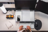 BakkerElkhuizen FlexDesk 640 ComfortRead dokumentholder Ethylen-vinylacetat (EVA) skum, Plast, Stål Lys grå, Transparent