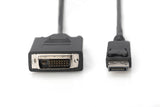 Digitus AK-340301-010-S videokabel adapter 1 m DisplayPort DVI-D Sort