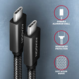 Axagon BUCM32-CM20AB USB-kabel USB 3.2 Gen 2x2 2 m USB C 20 Gbit/sek. 100 W Sort