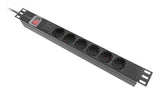 Lanberg PDU-06F-0200-IEC-BK strømforsyningsenhed (PDU) 6 AC stikkontakt(er) 1U Sort