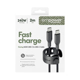 PanzerGlass empower™ by ® Racing 240W USB-C to USB-C Kabel | USB 2.0 | 2M | Space Black