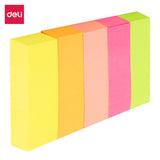 Deli EA11402 selvklæbende fane 100 ark Lyserød, Orange, Gul, Rød, Grøn