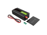 Green Cell Przetwornica napicia PowerInverter LCD 12 V 500W/1000W Przetwornica samochodowa z wywietlaczem - czysty sinus strømadapter og vekselret Automatisk Sort