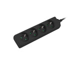 Lanberg PS0-04E-0150-BK stikdåse 1,5 m 4 AC stikkontakt(er) Indendørs Sort