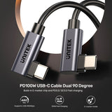 UNITEK PD 100W USB-C Cable 0.5M USB-kabel USB 2.0 0,5 m USB C 0,48 Gbit/sek. Sort