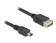 DeLOCK 81522 USB-kabel USB 2.0 0,2 m Mini-USB B USB A 0,48 Gbit/sek. Sort