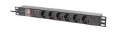 Lanberg PDU-06F-0200-BK strømforsyningsenhed (PDU) 6 AC stikkontakt(er) 1U Sort