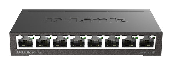 D-Link DGS-108 Ikke administreret L2 Gigabit Ethernet (10/100/1000) Sort