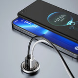 DUDAO R3MAX USB+ USB-C 48W Car Charger Universel Grå Cigartænder Hurtig opladning Automatisk
