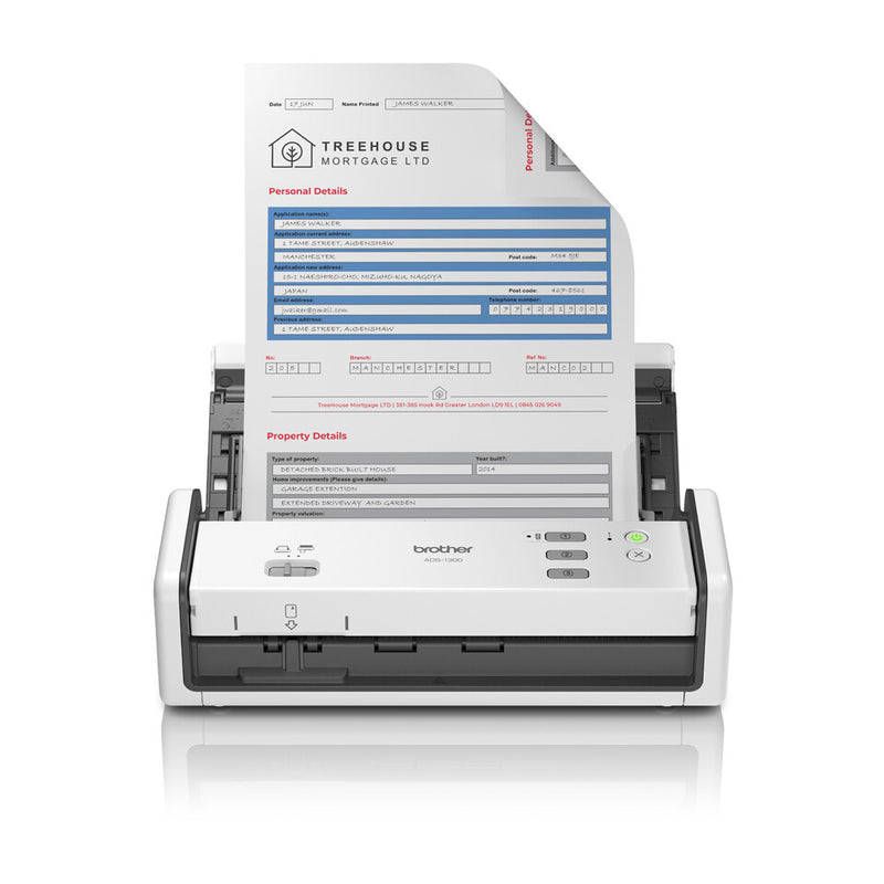 Brother ADS-1300 ADF-scanner 1200 x 1200 dpi A4 Hvid