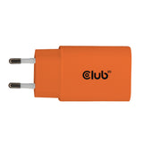 CLUB3D CAC-3023 oplader til mobil enhed Smartphone, Universel Orange Vekselstrøm Hurtig opladning Indendørs