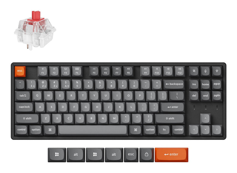 Keychron K8 Max tastatur Universel USB + RF Wireless + Bluetooth QWERTY Nordisk Sort