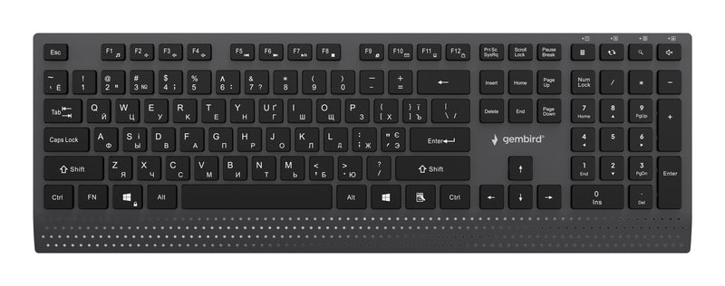 Gembird KB-MCH-06 tastatur Hjemme/kontor USB QWERTY US International, Ukrainsk, Russisk Sort