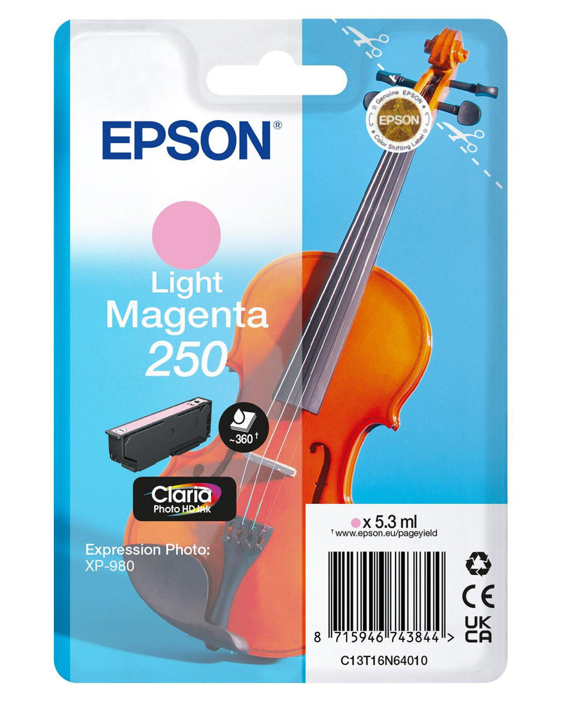 Epson 250 Violin Claria Photo HD blækpatron 1 stk Original Standard udbytte Magenta