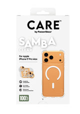 PanzerGlass CARE™ by ® Samba Case Transparent m. Hvid MagSafe iPhone 17 Pro Max