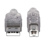 Manhattan 345408 USB-kabel USB 2.0 5 m USB A USB B 0,48 Gbit/sek. Sølv