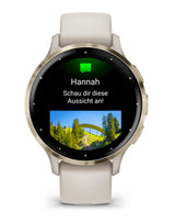Garmin Venu 3S 3,05 cm (1.2") AMOLED 41 mm Digital 390 x 390 pixel Berøringsskærm Guld, Elfenben Wi-Fi GPS (satellit)