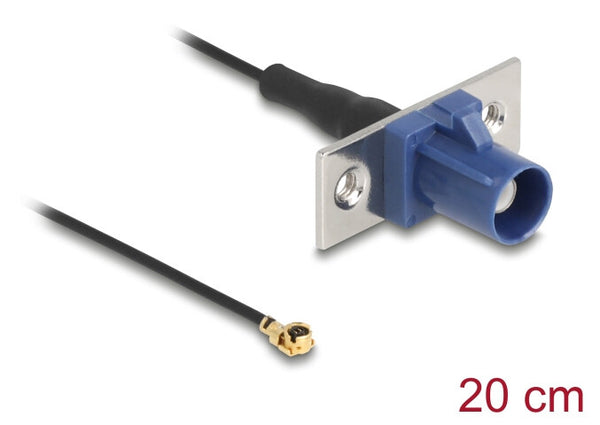 DeLOCK 90731 koaxial kabel 1.13 0,2 m FAKRA C I-PEX MHF1 Sort, Blå