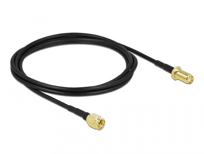 DeLOCK 90442 koaxial kabel LMR100 2 m SMA Sort