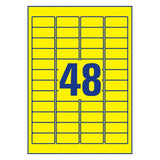 Avery L6103-20 selvklæbende etiket Rektandel Permanent Gul 960 stk