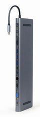 Gembird A-CM-COMBO9-01 dockingstation USB 3.2 Gen 1 (3.1 Gen 1) Type-C Grå