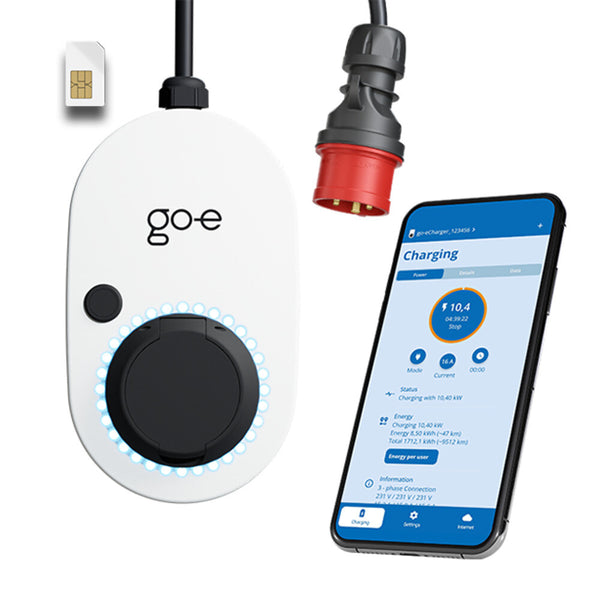go-e Gemini flex 2.0 Sort, Hvid Væg 3