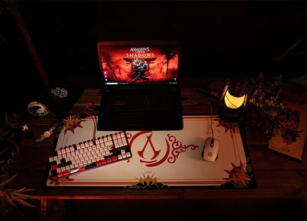 Lexip Assassin’s Creed Shadows Gaming musemåtte Sort, Guld, Rød, Hvid
