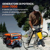 Extralink EX.30714 motor-generator 7000 W 25 L Benzin Sort, Orange