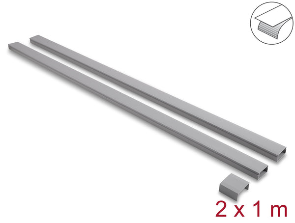 DeLOCK 22090 kabelorganisator Universel Kabelkanal Grå 2 stk