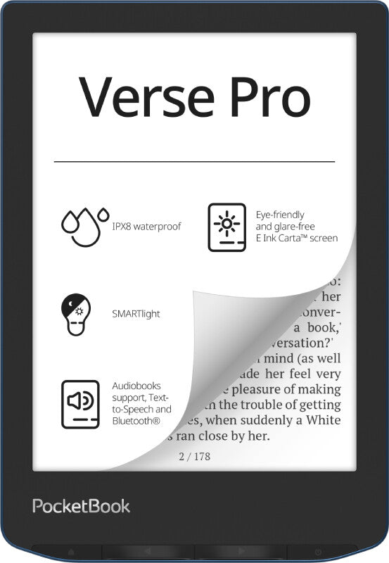 PocketBook Verse Pro e-bog-læser Berøringsskærm 16 GB Wi-Fi Sort, Blå
