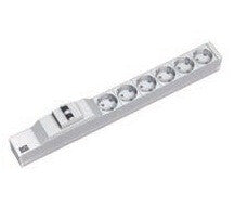Bachmann 333.412 strømforsyningsenhed (PDU) 6 AC stikkontakt(er) 1U Grå, Sølv
