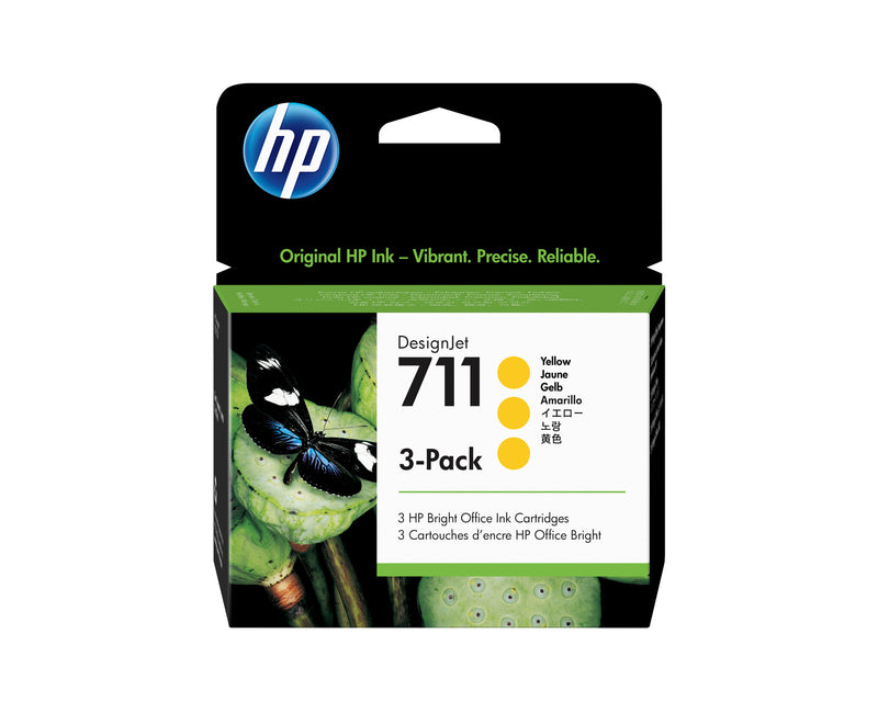 HP 711 DesignJet-blækpatroner med 29 ml, 3 stk., gul