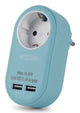 Entac EPAG-1EE-2USB-B strømstik adapter Type F Blå