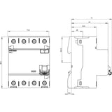 Siemens 5SV3344-3 kredsløbsafbryder 4P