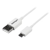 StarTech.com 0.5m USB 2.0 A/Micro-B m/m USB-kabel 0,5 m USB A Micro-USB B 0,48 Gbit/sek. Hvid