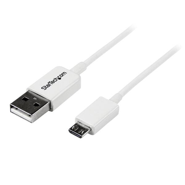 StarTech.com 1m USB 2.0 A/Micro-B m/m USB-kabel USB A Micro-USB B 0,48 Gbit/sek. Hvid