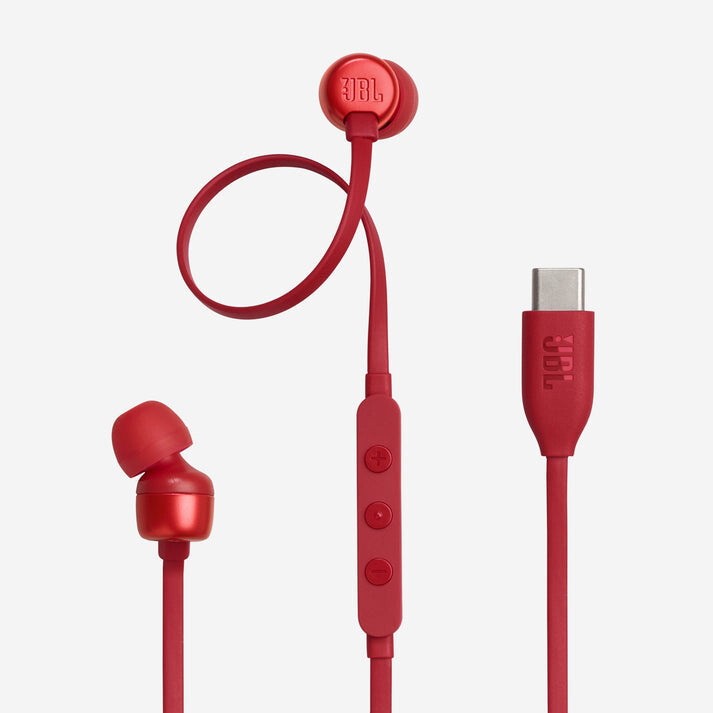 JBL Tune 310C Headset Ledningsført I ørerne Opkald/musik USB Type-C Rød