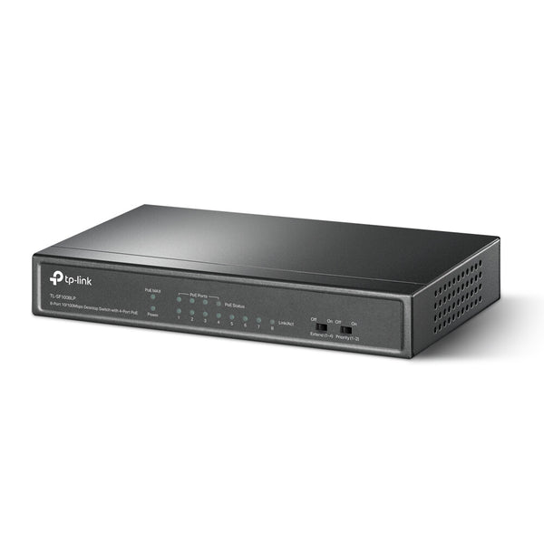 TP-Link TL-SF1008LP netværksswitch Ikke administreret Fast Ethernet (10/100) Strøm over Ethernet (PoE) Sort